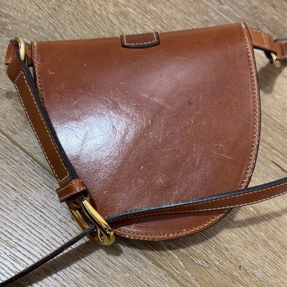 Vintage Equestrian Brown Leather Saddle Bag - Picture 3 of 8